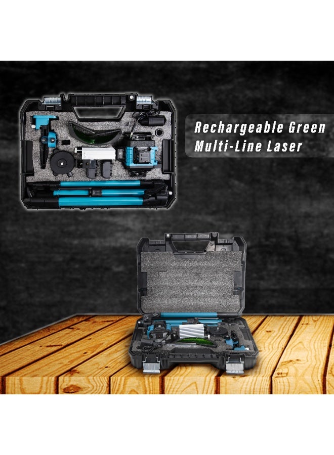 Bonai Rechargeable Green Multi-Line Laser Level with Remote Control, Model BN-HK110, 16X Brightness, 5V Lithium-Ion Battery - Image 2