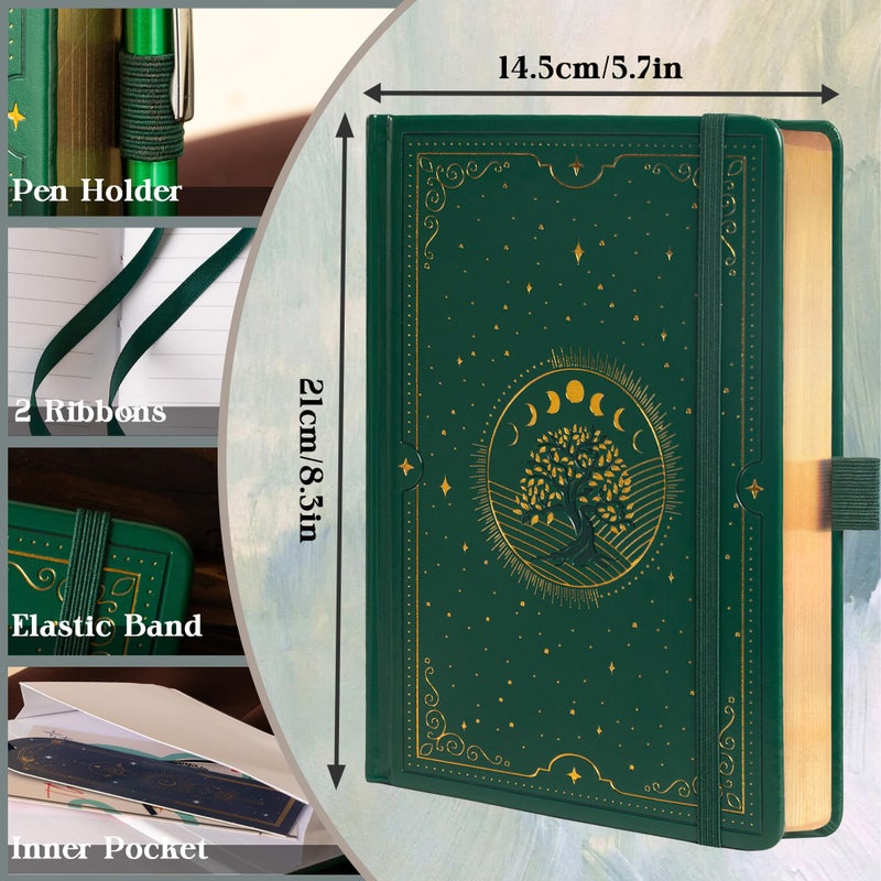 TIEFOSSI Tree of Life Journal, A5 Lined Journal for Women Men, Aesthetic Notebook with 316 Numbered Pages, Hardcover Vegan Leather Journals with Bookmark, 100 GSM Thick Paper - Image 2