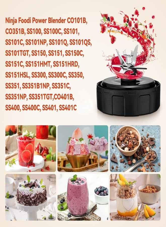 SYWAN 7 Fins Blender Replacement Parts, Only Compatible with Ninja Nutri Foodi Power Blender SS151 TWISTi DUO SS300 SS300C SS351 SS351C SS351TGT SS400 SS401 CO351B SS100 SS101 SS101C SS101TGT - Image 3