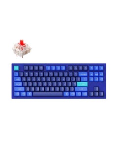 Keychron Q3-O1 QMK مخصص قابل للتبديل الساخن Gateron G-PRO لوحة مفاتيح ميكانيكية بمفتاح أحمر مجمعة بالكامل باللون الأزرق الداكن RGB مع مقبض  - Image 1
