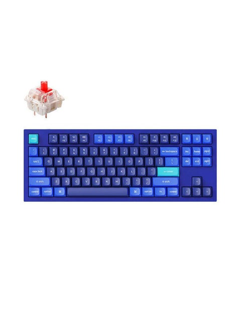 Q3-O1 QMK Custom Hot-Swappable Gateron G-PRO Red Switch Mechanical Keyboard Full Assembled Navy Blue RGB with Knob