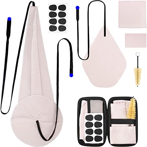 Eison Saxophone Cleaning Kits with Case for Sax and Clarinet Flute Trumpet Instruments,8PCS Saxophone Mouthpiece Cushion,Mouthpiece Brush Microfiber Cleaning Cloth（Beige） - Image 1