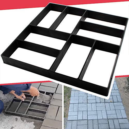 Anothera 15.7"x15.7"x1.57" Concrete Molds Reusable Walk Maker Pathmate Stone Molding Stepping Stone Path Maker Paver Yard Patio Lawn Garden DIY Walkway Pavement Brick Moulds (8-Grid) - Image 1