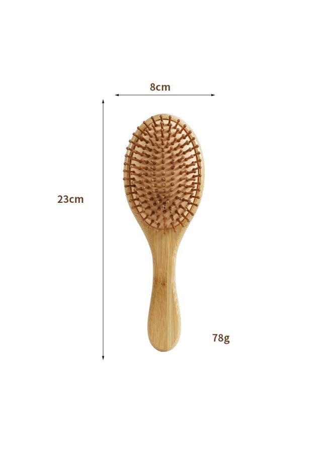 Large Oval Moso Bamboo Hair Brush with Air Cushion and Massage Pins, 23*8cm - Image 2
