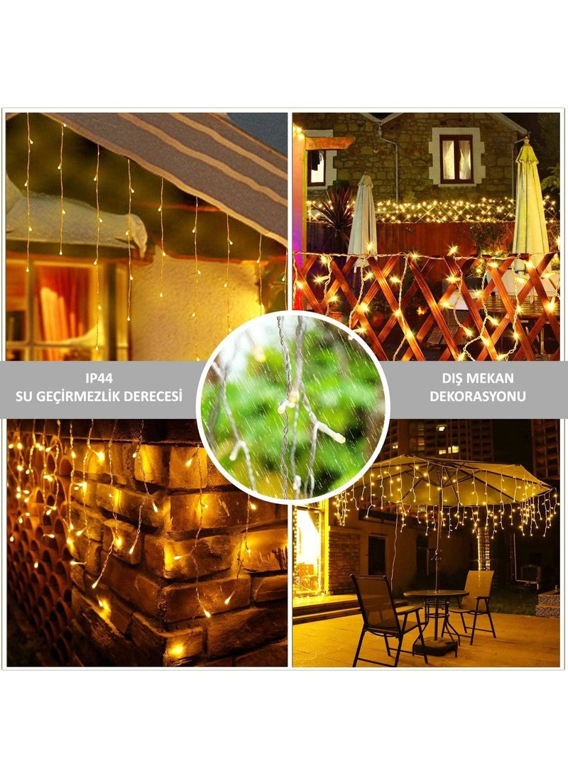 Technosmart 4 Meters 8 Function LED Curtain with 96 LEDs 50x60x70cm Fringed Cable Plug  - Image 2