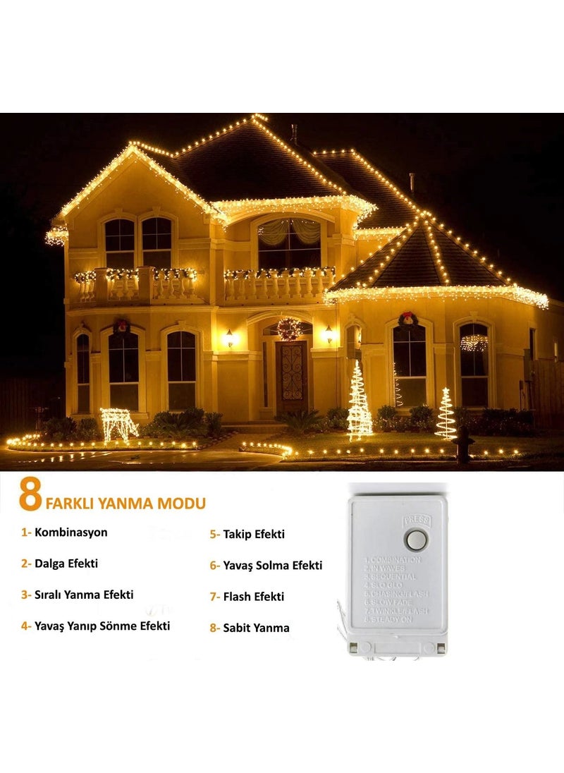 Technosmart 4 Meters 8 Function LED Curtain with 96 LEDs 50x60x70cm Fringed Cable Plug  - Image 4