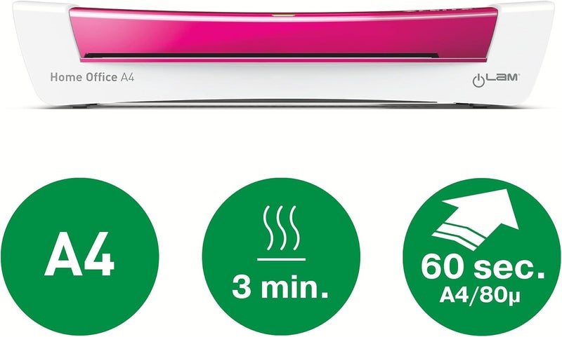 Leitz A4 Ilam Home Office Laminator Pink - Image 3