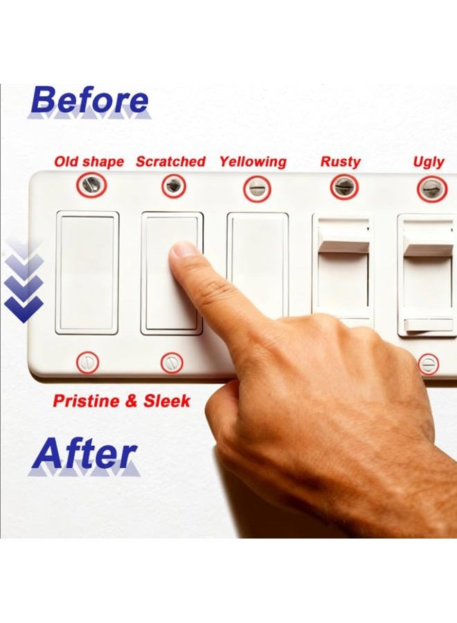 Asxtexz 120PCS Wall Plate Screws White, Outlet Cover Screws for Switch Plate, 6/32 Electrical Outlet Screws for Light Switch Plates,Electrical Panel, 4 Sizes (3/8",1/2",3/4",1") Screws Kit w/Free Screwdriver - Image 2