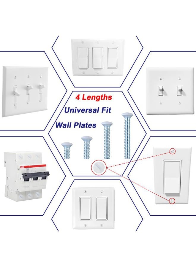 Asxtexz 120PCS Wall Plate Screws White, Outlet Cover Screws for Switch Plate, 6/32 Electrical Outlet Screws for Light Switch Plates,Electrical Panel, 4 Sizes (3/8",1/2",3/4",1") Screws Kit w/Free Screwdriver - Image 4