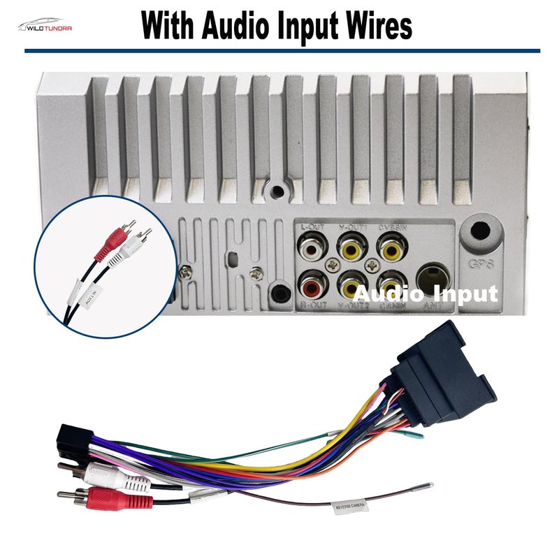 WildTundra 16Pin ISO Aftermarket Radio Harness Adapter Compatible with Chevrolet 2013-2016 GMC 2010-2017 with Audio Input SWC, 16Pin Android Car Stereo Wiring Harness with Reverse Cable - Image 5