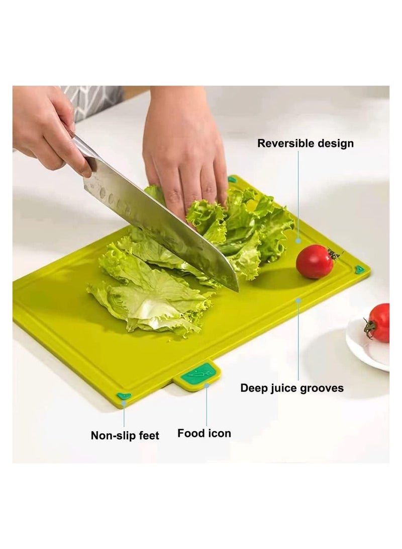 Arabest Cutting Boards 4pcs Chopping Board Kit with Drainage Holder Stand & Easy Gripped Handle, Thick Color Marked Cutting Boards Non-slip Durable Kitchen Food Cutting Mats Set for Meat Fruit Vegetable Fish  - Image 4