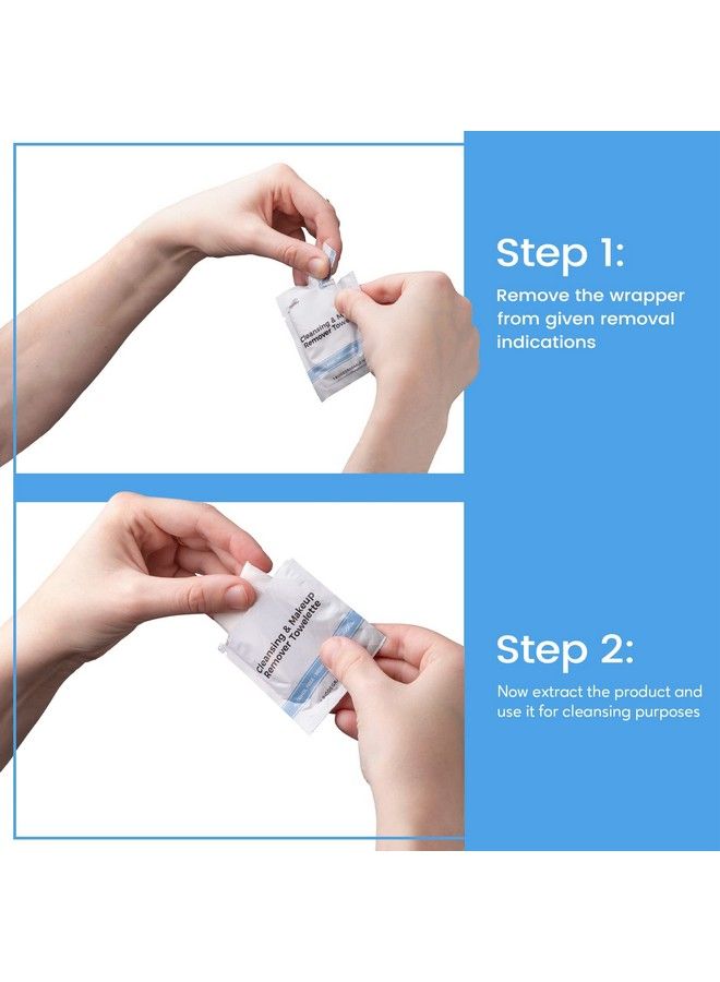 FABBPRO Cleansing & Makeup Remover Towelette With Vitamin E Alcoholfree Heavy Face Cleansing Wipes Exfoliating Makeup Remover Wipes Biodegradable & Eco Friendly Make Up Remover Face Wipes Pack Of 50 - Image 5