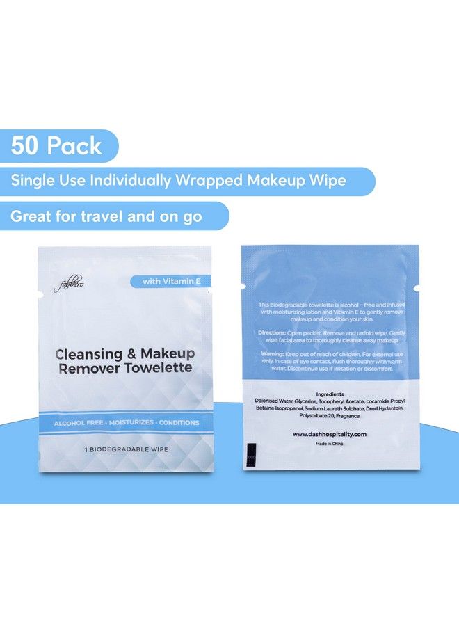 FABBPRO Cleansing & Makeup Remover Towelette With Vitamin E Alcoholfree Heavy Face Cleansing Wipes Exfoliating Makeup Remover Wipes Biodegradable & Eco Friendly Make Up Remover Face Wipes Pack Of 50 - Image 3