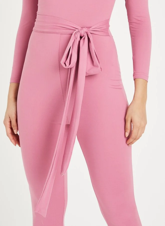 Styli Long Sleeves Round Neck Skinny Fit Jumpsuit