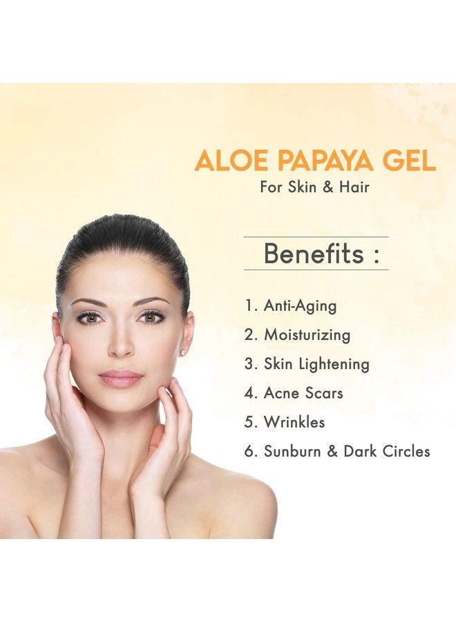 KAZIMA Aloe Papaya Gel With Pure Aloe Vera Papaya & Vitamin C E For Face Skin & Hair Antiaging Moisturizing Skin Lightening Acne Scars Wrinkles Sunburn & Dark Circles (500 Gram)  - Image 5