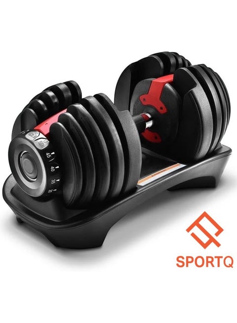 اللتميت بريميوم برو دمبل قابل للتعديل24KG من سبورت كيو®️ معدات تدريب احترافية شاملة لصالة الالعاب الرياضية المنزلية، مقبض غير قابل للانزلاق، مقاوم للصدا، ( قطعة واحدة )