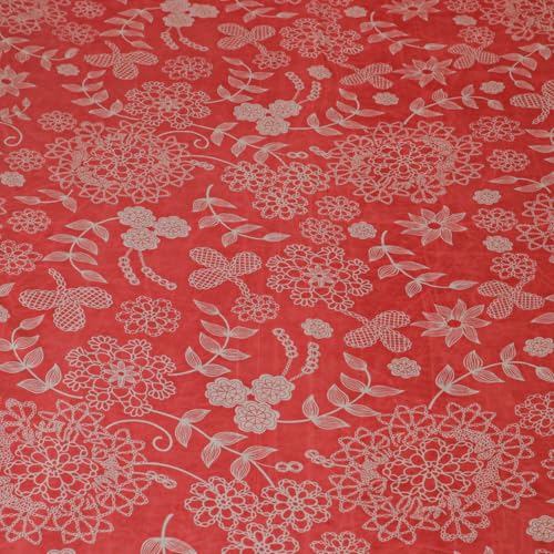 Status Contract Cotton Feel Double Fitted Bedsheet with 2 Pillow Covers for Bed Room, Home, Hotel-120 GSM (Red Flower) - Image 4