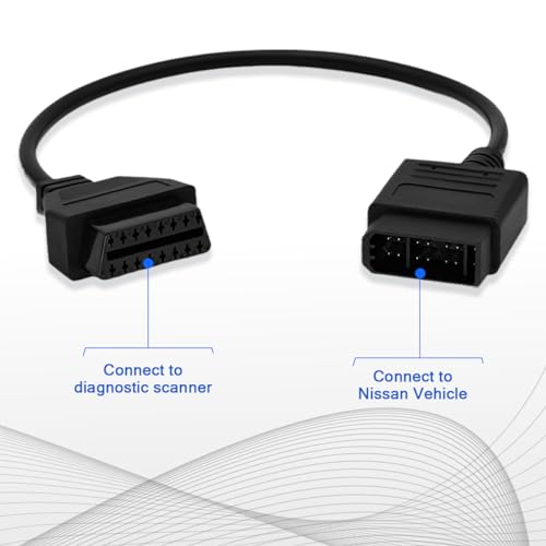 PARANNIC OBD1 to OBD2 Adapter Cable for Nissan Vehicles OBD2 16Pin to OBD1 14Pin OBDII Car Diagnostic Connector Compatible with OBD II Diagnostic Scanner (14Pin for Nissan) - Image 5