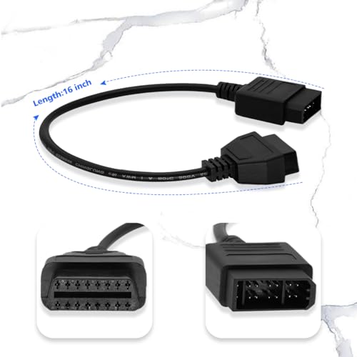 PARANNIC OBD1 to OBD2 Adapter Cable for Nissan Vehicles OBD2 16Pin to OBD1 14Pin OBDII Car Diagnostic Connector Compatible with OBD II Diagnostic Scanner (14Pin for Nissan) - Image 4