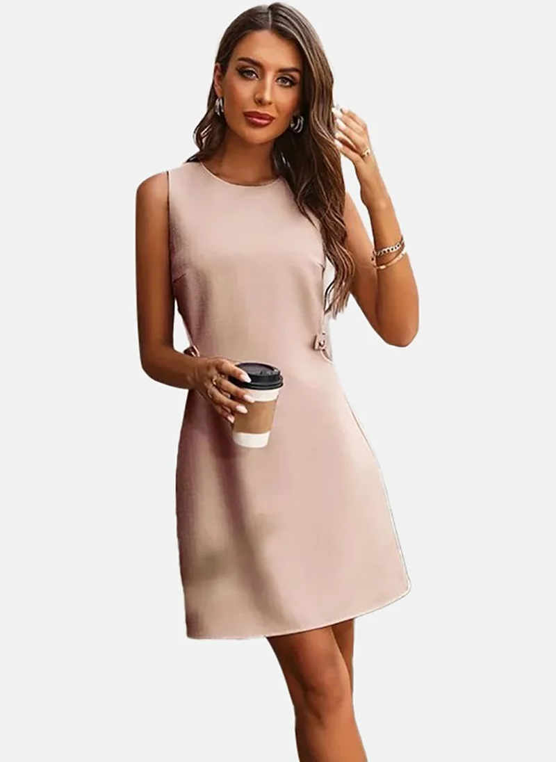 يونيكي Round Neck A-Line Dress