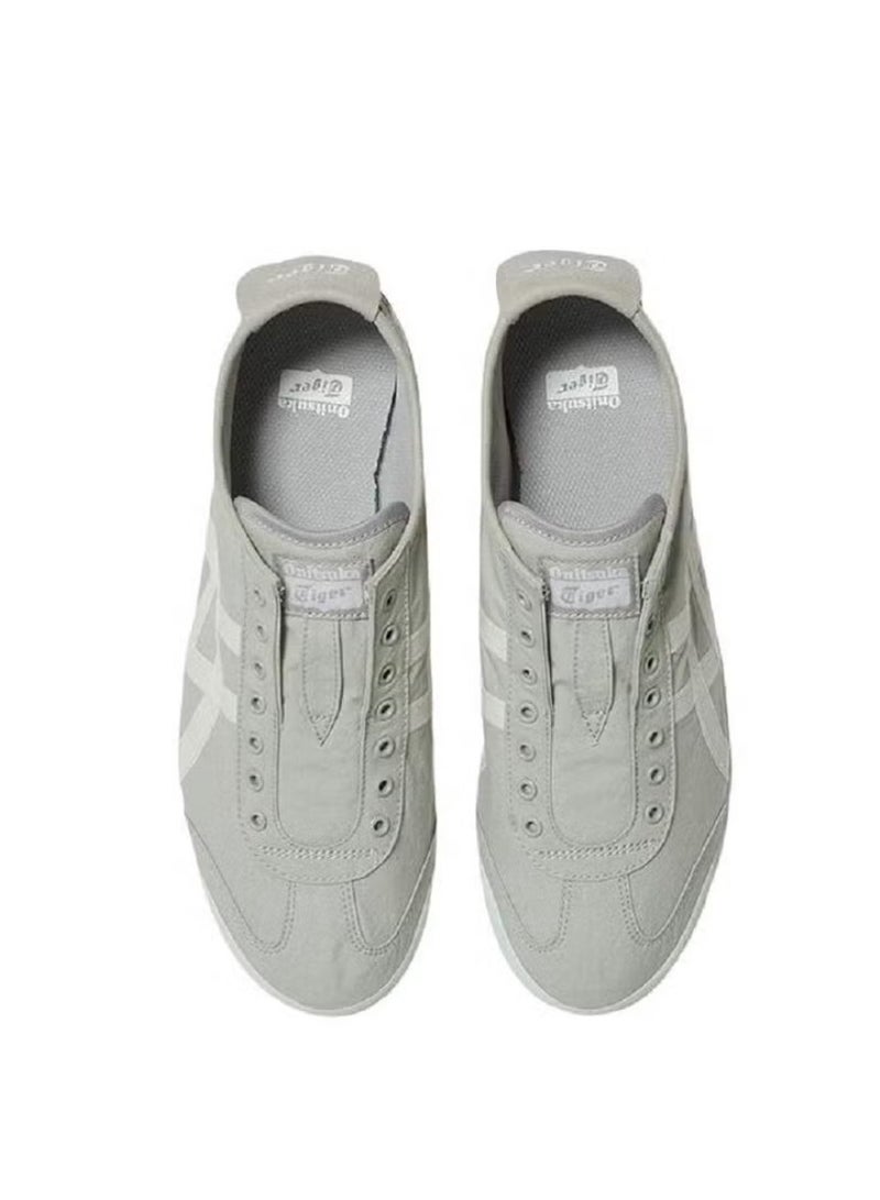 Onitsuka Tiger Men and Women MEXICO 66 Slip-On Canvas Casual Athlesiure Colorblock Sneakers Gray - Image 3