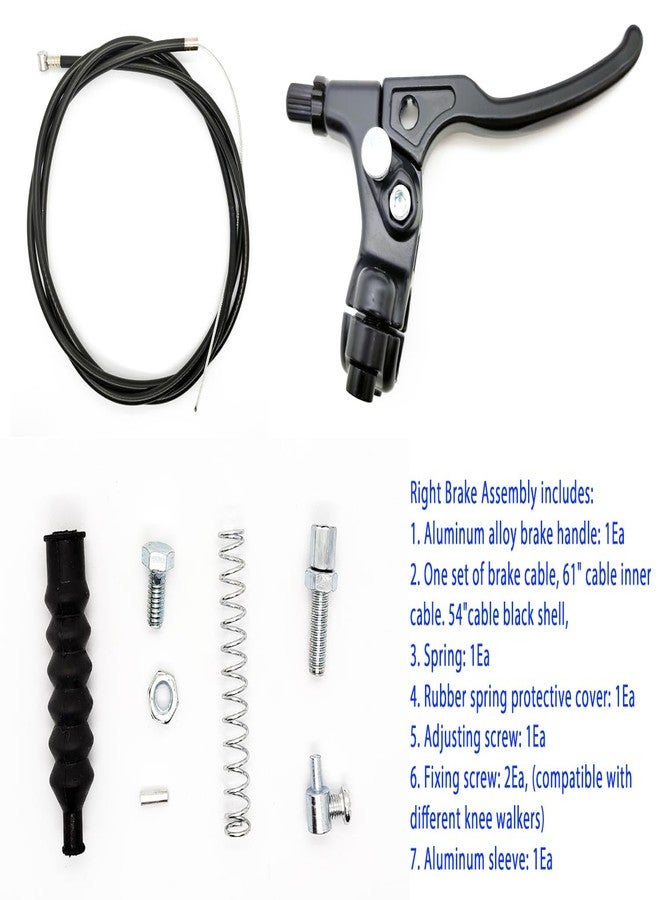 ForconMed Knee Walker Brake cable Lever Assembly,Right Brake Assembly for The Knee Walker Scooter,Universal replacement Parts,Compatible with all brands of Knee Walker Scooter,With cable and hardware(1Ea,Black) - Image 2