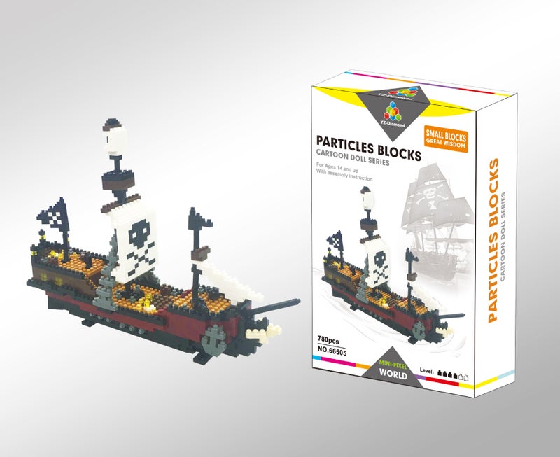 Weili Yz Micro-Particle Assembled Building Blocks Dragon Boat Pirate Ship Series 66501- 66520 Delivery - Image 1