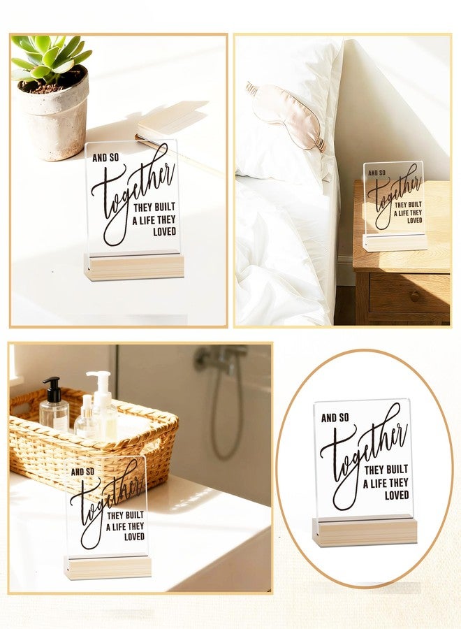 Zmyollo Home Acrylic Decor Sign With Wood Stand, And So Together They Built A Life They Loved Sign For Farmhouse Home Living Room Bedroom Shelf Table, Coffee Lover Gifts For Family Friend Coworker, A03 - Image 5