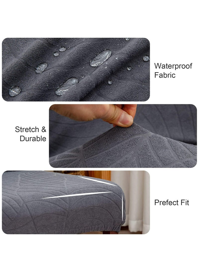 Dominy Waterproof Chair Covers Set of 4, Dining Room Chair Covers Protectors, Removable Washable Chair Slipcover, Stretch Jacquard Chair Covers for Dining Room, Kitchen，Hotel, Restaurant (Grey)  - Image 3
