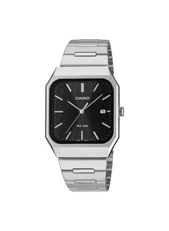 CASIO ساعة يد للرجال بتصميم كلاسيكي أنالوج قياسي بحزام من الفولاذ المقاوم للصدأ MTP-B185D-1A-40 × 32.5 × 7.3 مم - Image 1