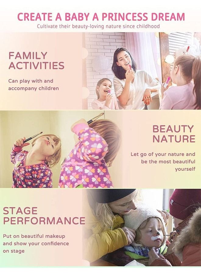 DMG TECH Kids Washable Makeup Girls Toys Kids Makeup Kit for Girl Non Toxic Washable Kids Makeup Set with Mirror  - Image 2