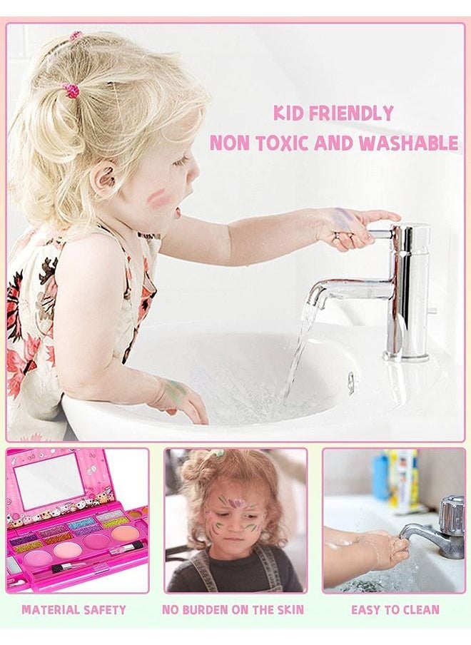 DMG TECH Kids Washable Makeup Girls Toys Kids Makeup Kit for Girl Non Toxic Washable Kids Makeup Set with Mirror  - Image 3