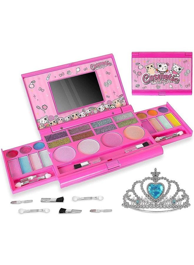 DMG TECH Kids Washable Makeup Girls Toys Kids Makeup Kit for Girl Non Toxic Washable Kids Makeup Set with Mirror  - Image 1