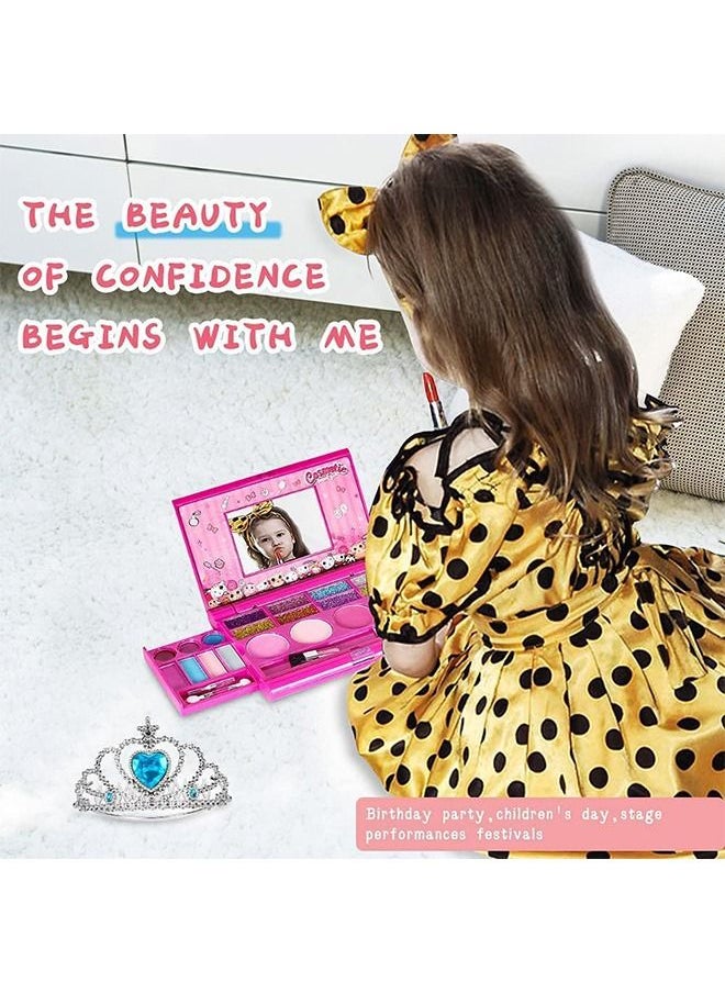 DMG TECH Kids Washable Makeup Girls Toys Kids Makeup Kit for Girl Non Toxic Washable Kids Makeup Set with Mirror  - Image 4