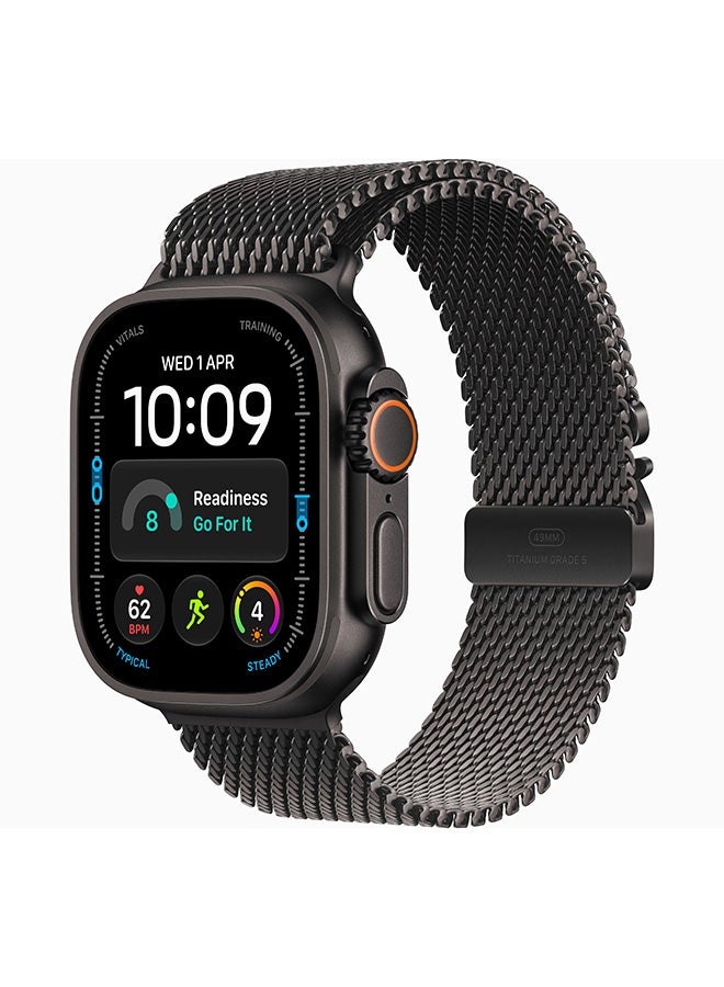 Apple Watch Ultra 4 GPS + Cellular (Middle East Version) Black Titanium Case With Black Titanium Milanese Loop Medium - Image 1