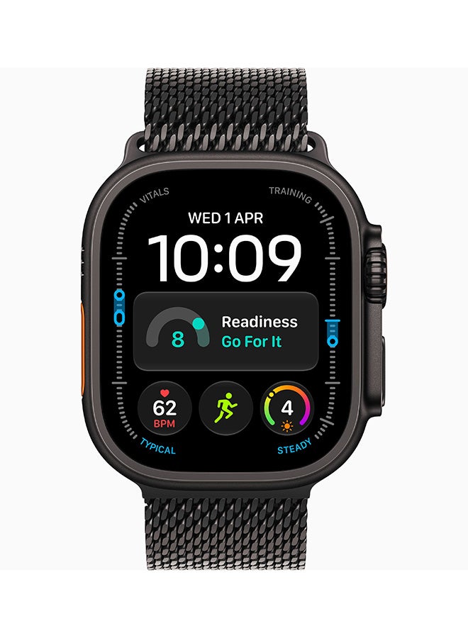 Apple Watch Ultra 4 GPS + Cellular (Middle East Version) Black Titanium Case With Black Titanium Milanese Loop Medium - Image 2