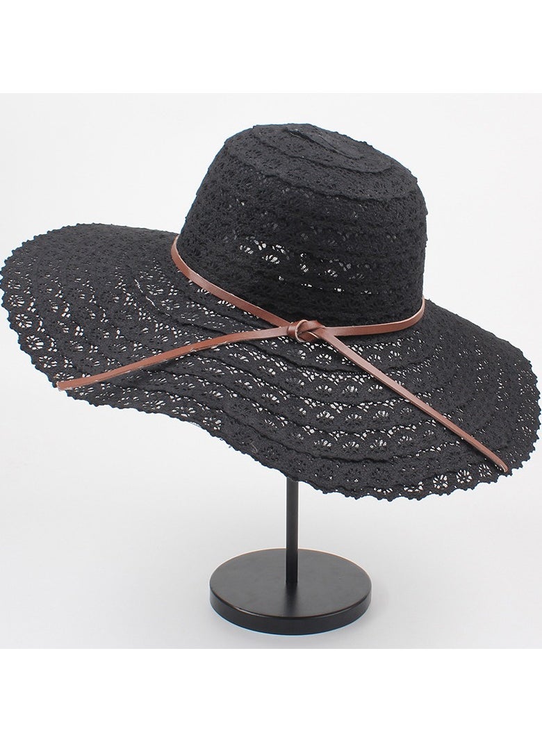 KUYING - New Fashion Big Eaf Bow Hollow Fisherman Hat - Image 1