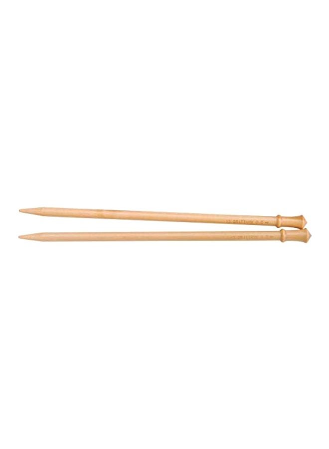 NIBEMINENT 2-Piece Single Point Knitting Needles Beige 10inch - Image 1