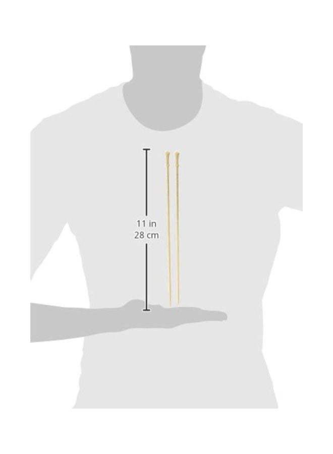 NIBEMINENT 2-Piece Single Point Knitting Needles Beige 10inch - Image 2