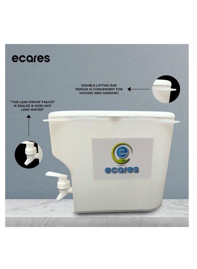 ECARES - ECARES® Cold Kettle with Faucet in Refrigerator, Iced Beverage Dispenser in Refrigerator with Spigot, Large Capacity Cold Water Pitcher, Fruit Drink Dispenser, Beverage Container for Kitchen Home Party Bar and Daily Use. - Image 1
