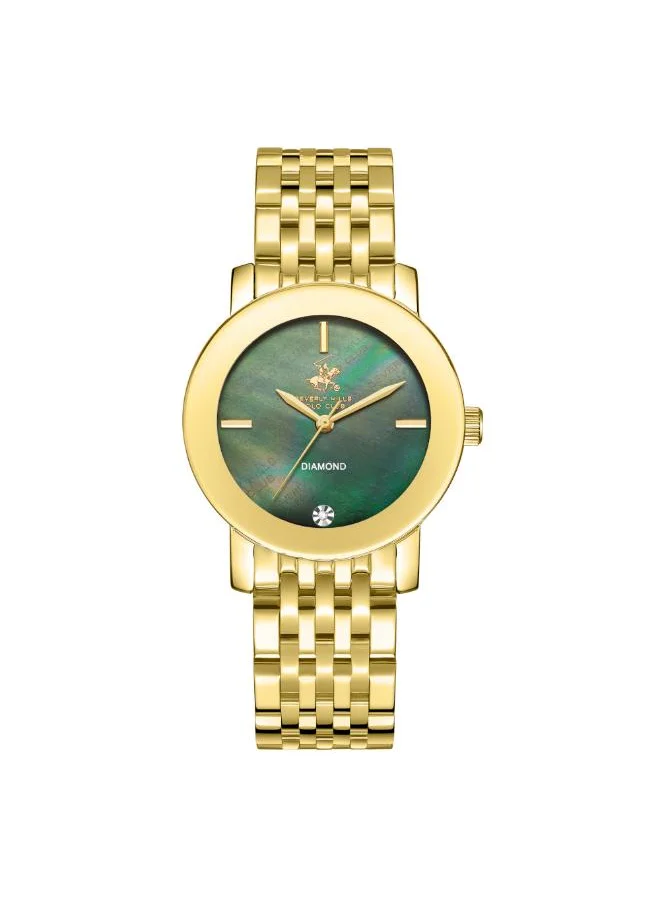 BEVERLY HILLS POLO CLUB BEVERLY HILLS POLO CLUB BP3670C.170 Women's Analog Display Watch & Metal Strap Gold