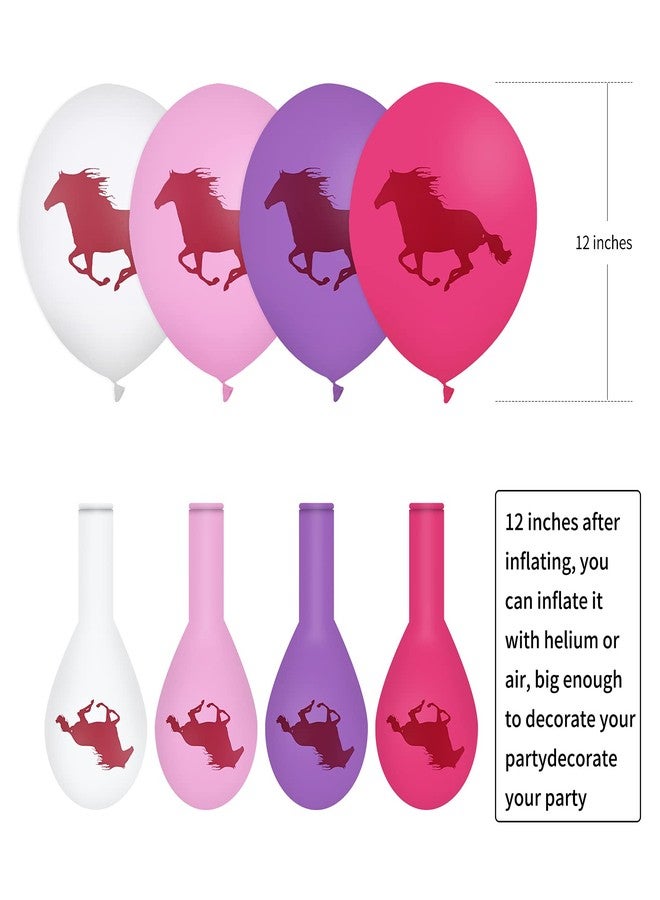 Lecpeting 32 Pcs Horse Balloons Cowgirl Birthday Party Decoration Balloons 12 Inches Latex Balloon for Baby Shower Cowgirl Party Favors - Image 2