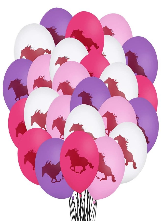 Lecpeting 32 Pcs Horse Balloons Cowgirl Birthday Party Decoration Balloons 12 Inches Latex Balloon for Baby Shower Cowgirl Party Favors - Image 1