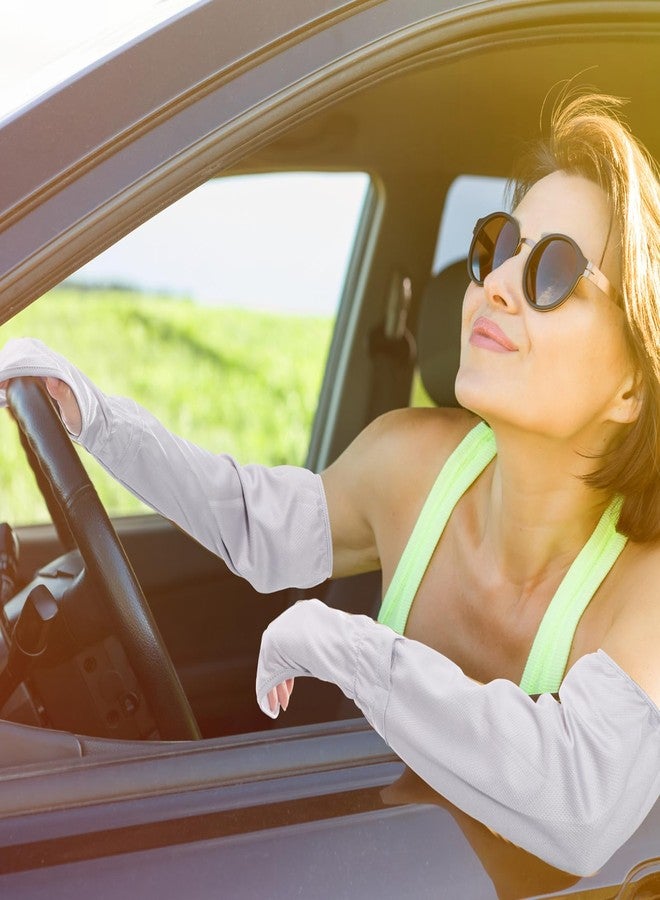 Skicuff أزواج من أكمام Skicuff الواقية من الشمس بدون أصابع للقيادة، أكمام تبريد قابلة للتعديل مع قفازات، حماية من الأشعة فوق البنفسجية، مناسبة للرجال والنساء وراكبي الدراجات (4 ألوان، بوليستر) - Image 3