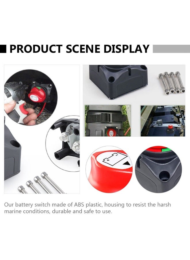 Battery Disconnect Master Switch, Dual 1-2-Both-Off, 12V-48V Cut/Shut Off for Car, RV, ATV, UTV, Marine Boat - Image 4