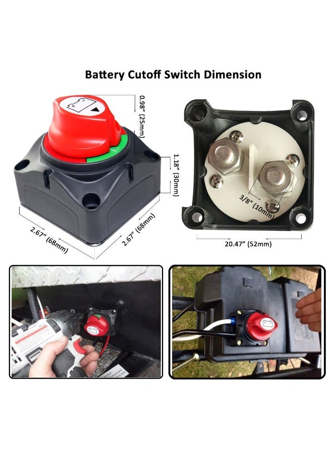 Battery Disconnect Master Switch, Dual 1-2-Both-Off, 12V-48V Cut/Shut Off for Car, RV, ATV, UTV, Marine Boat - Image 2