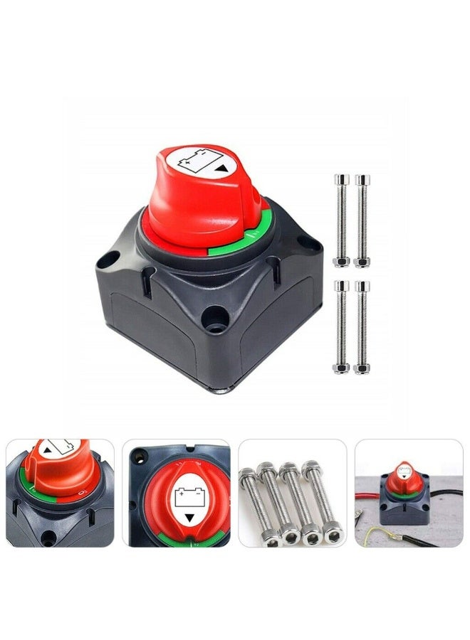 Battery Disconnect Master Switch, Dual 1-2-Both-Off, 12V-48V Cut/Shut Off for Car, RV, ATV, UTV, Marine Boat - Image 1