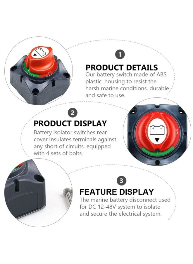 Battery Disconnect Master Switch, Dual 1-2-Both-Off, 12V-48V Cut/Shut Off for Car, RV, ATV, UTV, Marine Boat - Image 5