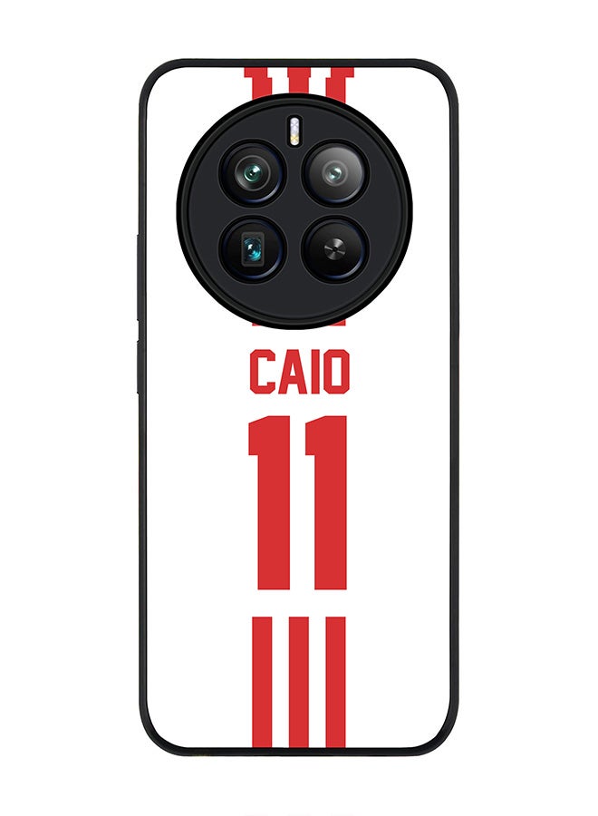 Stylizedd Rugged Black edge case for Realme 12 Pro / Realme 12 Pro Plus 5G, Slim fit Flexible Cover -  Football Team - UAE, Player Name - Caio - Image 1