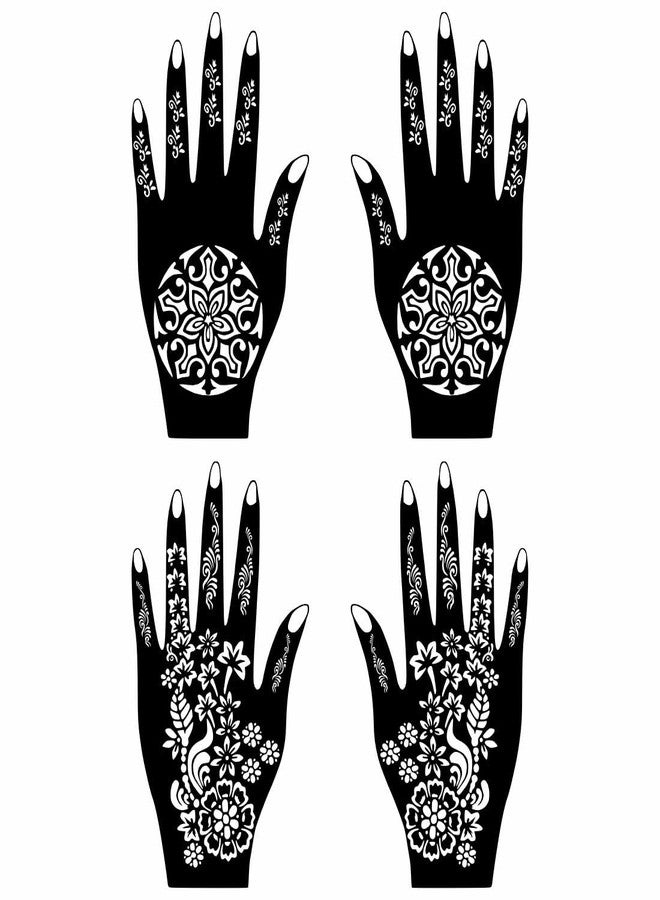 Komstec Easy Combo Mehndi Stickers for Instant Traditional for Girls & Women Palm and Finger Design Pack of 2 - Image 1